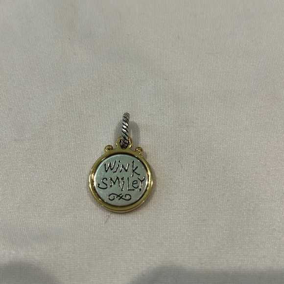 New Brighton Wink Smile Emoji Gold Silver abc Charm - Picture 2 of 3